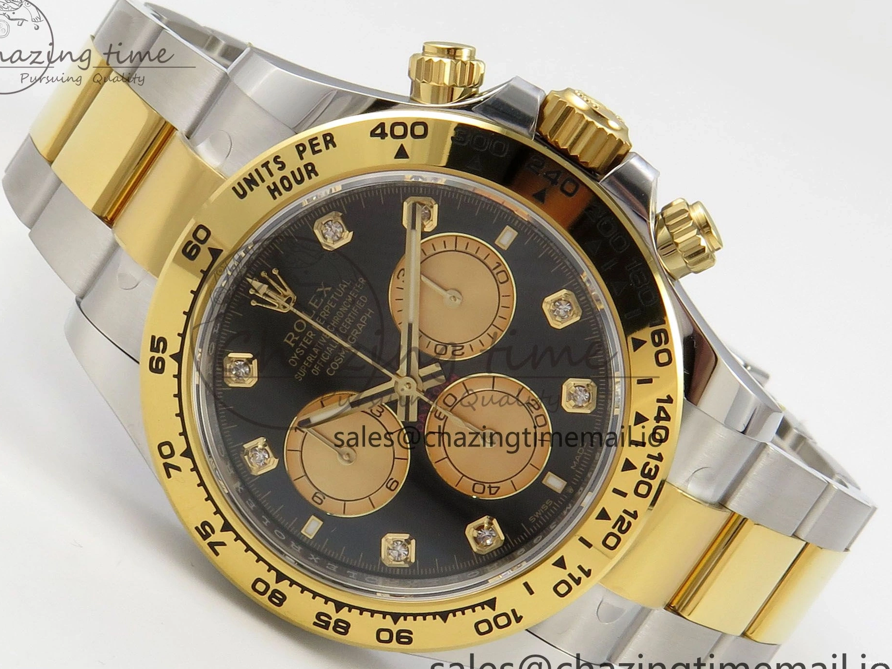on Dial YG SS YG Edition Diamonds Bracelet THBF 126503 Black 1:1 Best SH4131 Daytona 0509